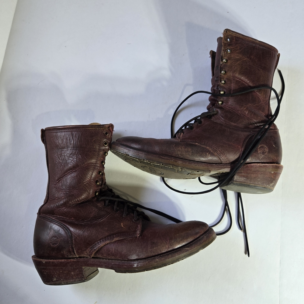 Double H Gel-Cell Packer Red-Brownish Lace Up Boots - Size 11